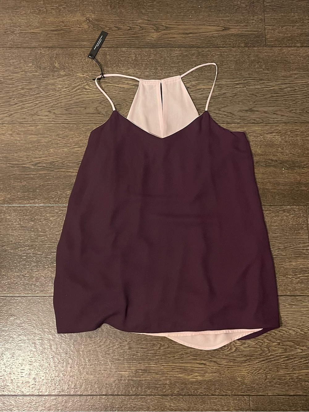 Express Two-Tone Spaghetti Strap Cami - Plum and Blush